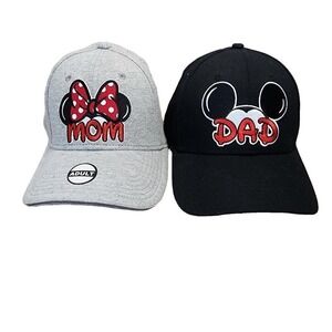 Disney Mickey & Minnie Mom&Dad Baseball Cap Set | Adult OS | Disney Parks Style